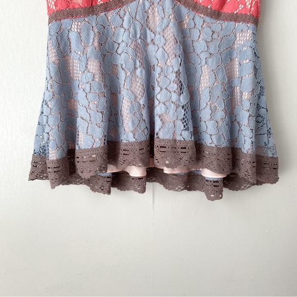 Sundance Colorful Vintage Days Lace Peplum Top Medium - Picture 6 of 11